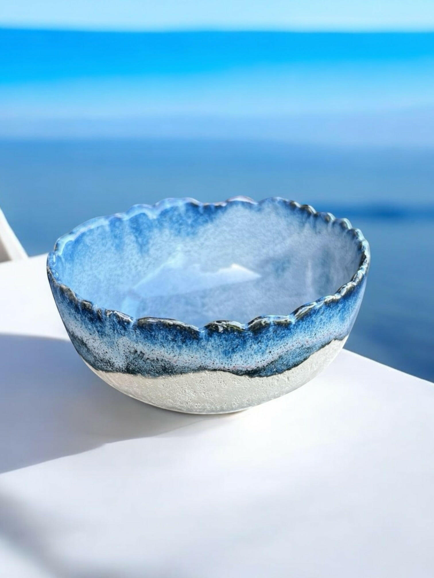 Artisanal Ceramic Bowl with Sea-Inspired Glaze