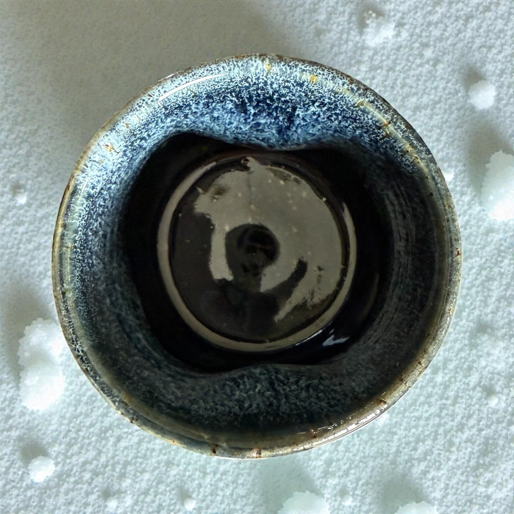 Handmade ceramic cup with hearts